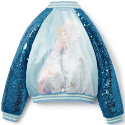 Blouson La Reine des Neiges style universitaire pour enfants