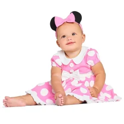 Body déguisement rose Minnie pour bébé