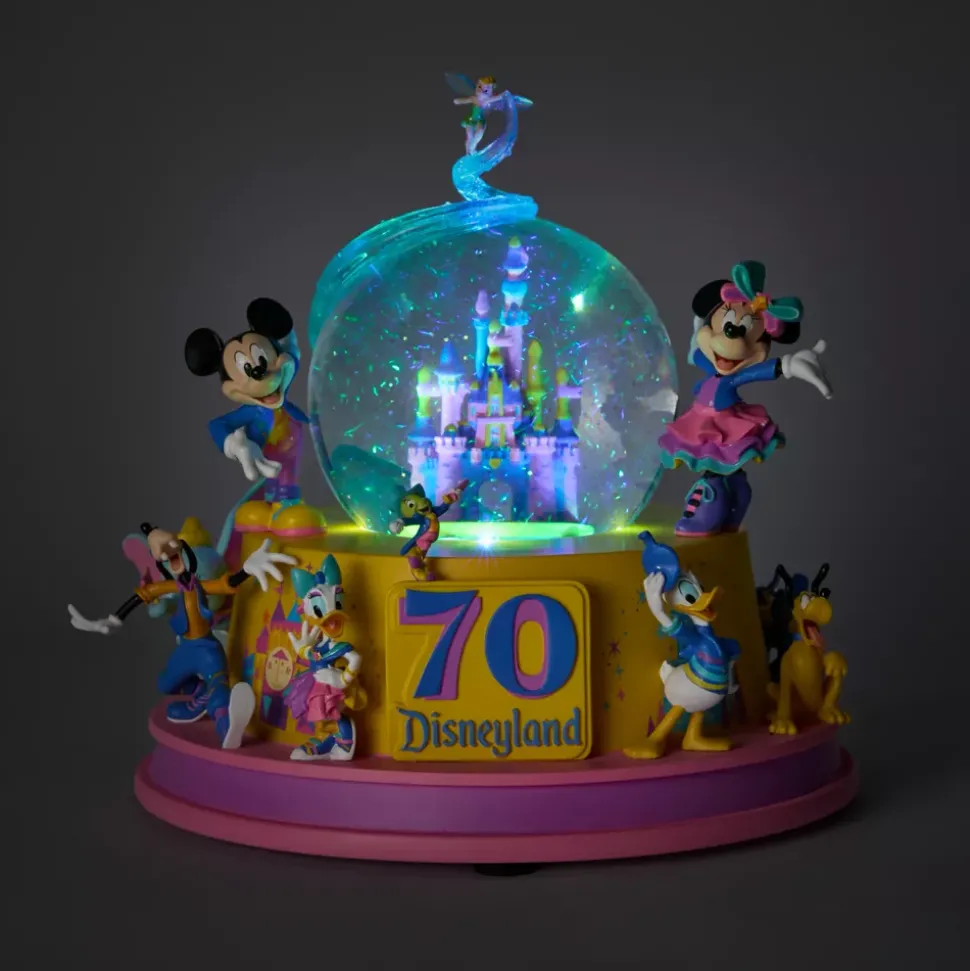 Boule à neige musicale lumineuse Mickey Mouse et ses amis 70e anniversaire de Disneyland Resort