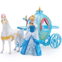 Coffret cadeau Poupée, cheval et carrosse lumineux deluxe, Cendrillon, 30 cm