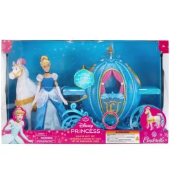 Coffret cadeau Poupée, cheval et carrosse lumineux deluxe, Cendrillon, 30 cm
