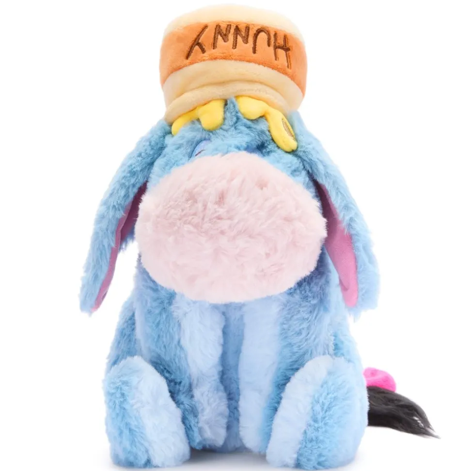 Disney Store Japon Peluche Bourriquet avec pot de miel sur la tête de taille moyenne, Winnie l'Ourson, 29 cm