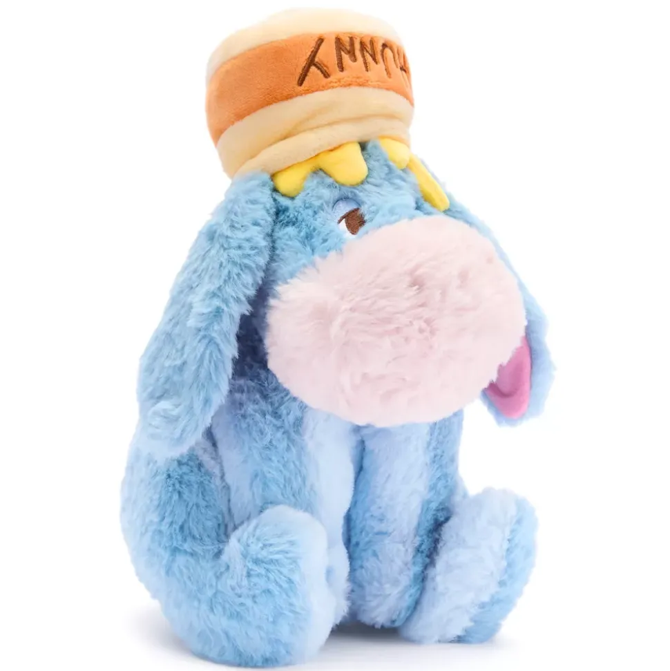 Disney Store Japon Peluche Bourriquet avec pot de miel sur la tête de taille moyenne, Winnie l'Ourson, 29 cm