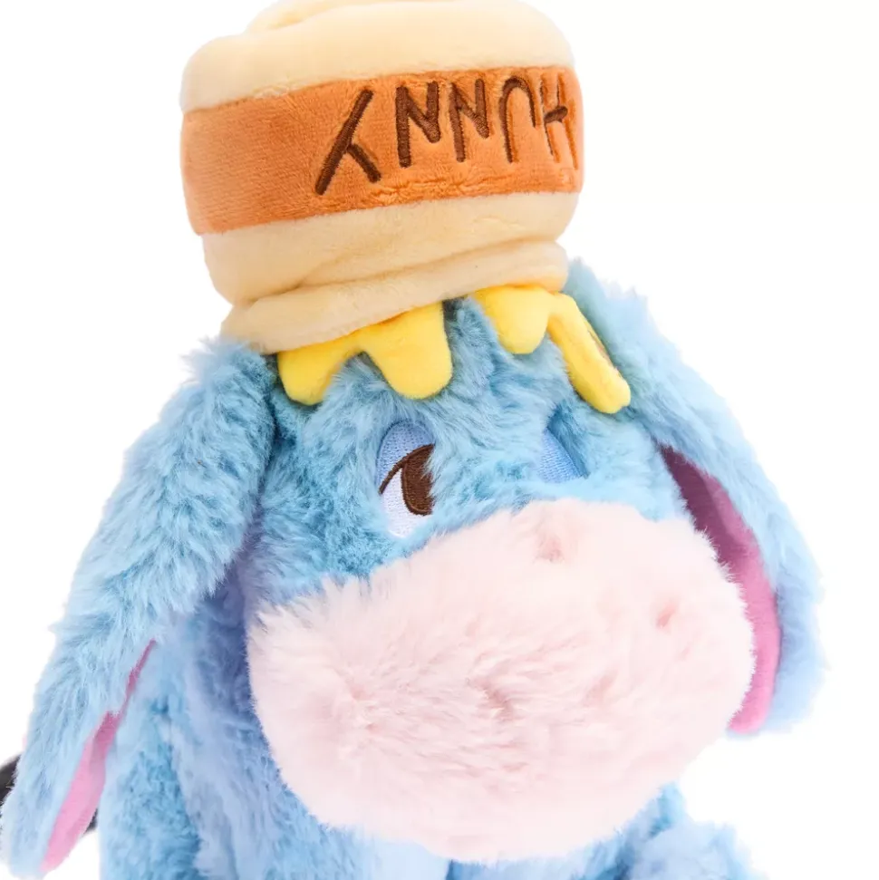 Disney Store Japon Peluche Bourriquet avec pot de miel sur la tête de taille moyenne, Winnie l'Ourson, 29 cm
