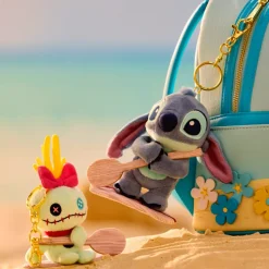 Disney Store Japon Porte-clés petite peluche Stitch sur un surf, Lilo & Stitch, 14 cm
