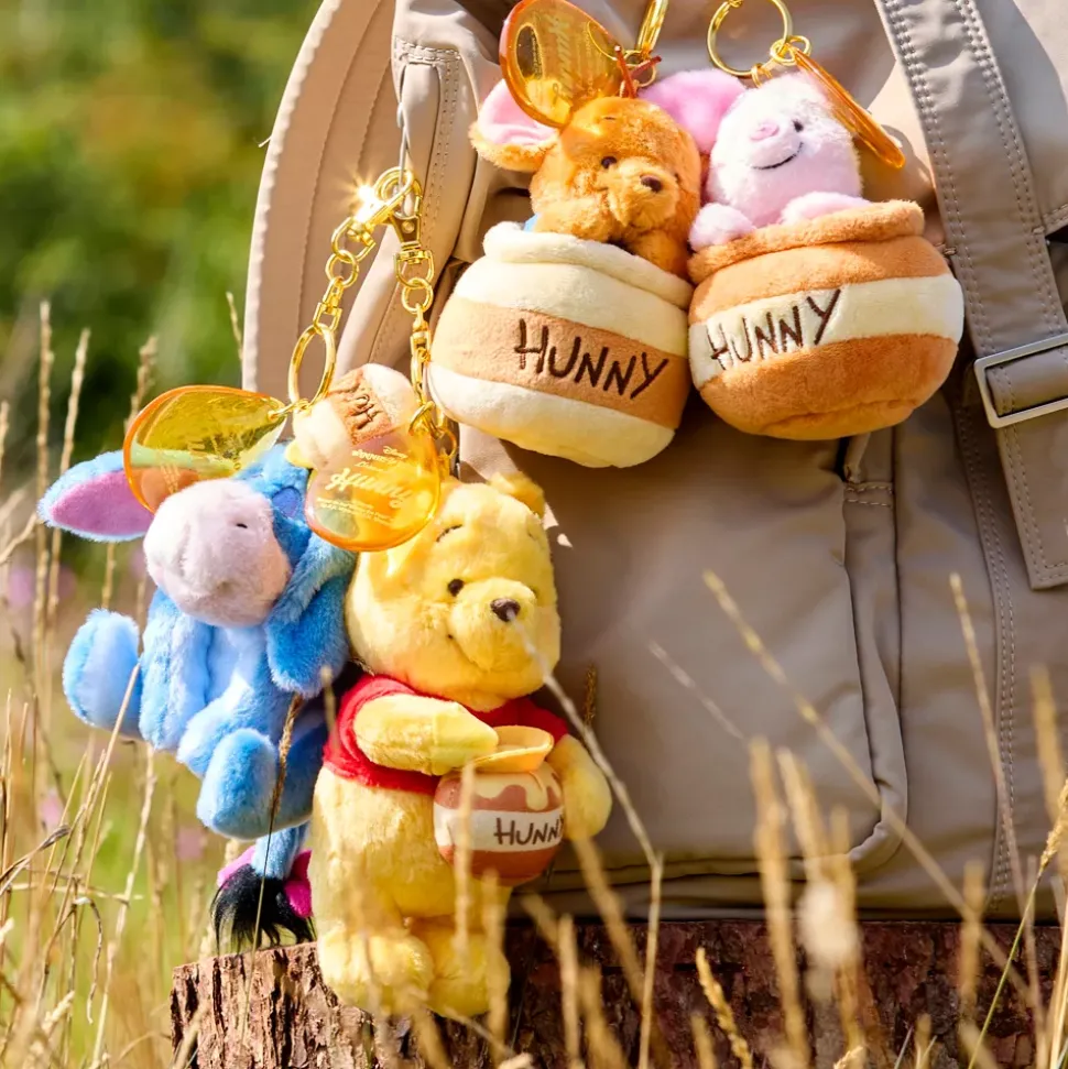 Disney Store Japon Porte-clés petite peluche Porcinet dans un pot de miel, Winnie l'Ourson, 15 cm