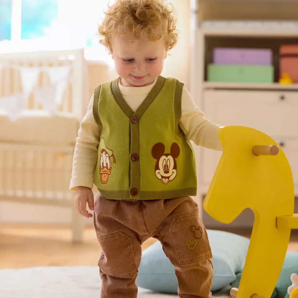 Ensemble body, bas et gilet Mickey et Donald Duck pour bébé