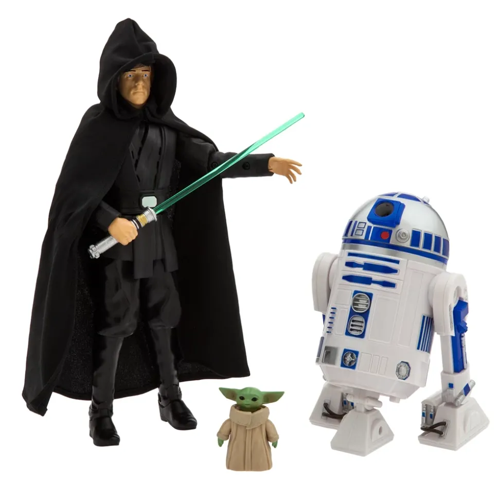 Figurine parlante Luke Skywalker et figurines R2-D2 et Grogu, Star Wars Power Force