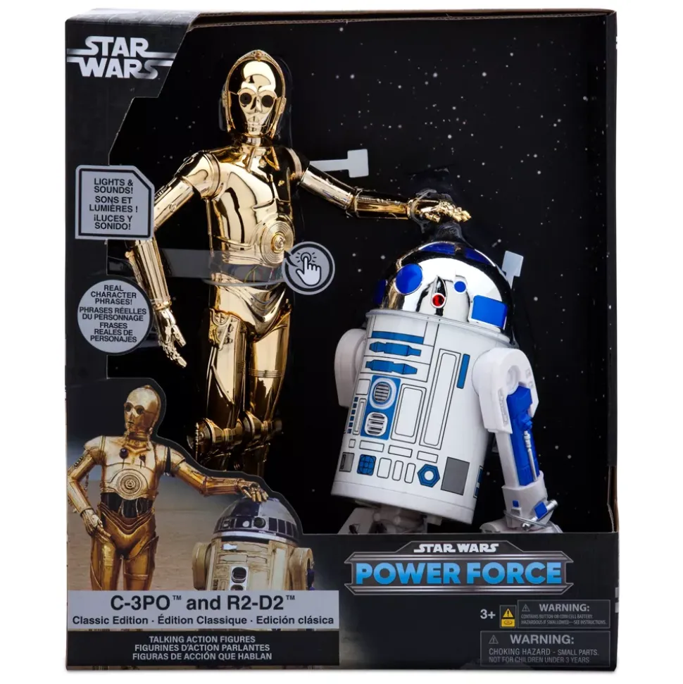 Figurines articulées R2-D2 et C-3PO lumineuses et sonores, Star Wars