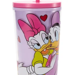 Gobelet avec paille Donald et Daisy Duck