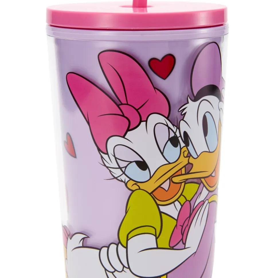 Gobelet avec paille Donald et Daisy Duck