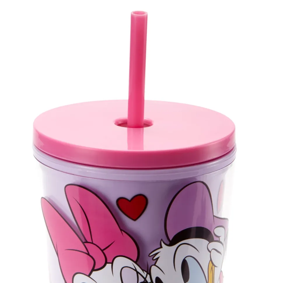 Gobelet avec paille Donald et Daisy Duck