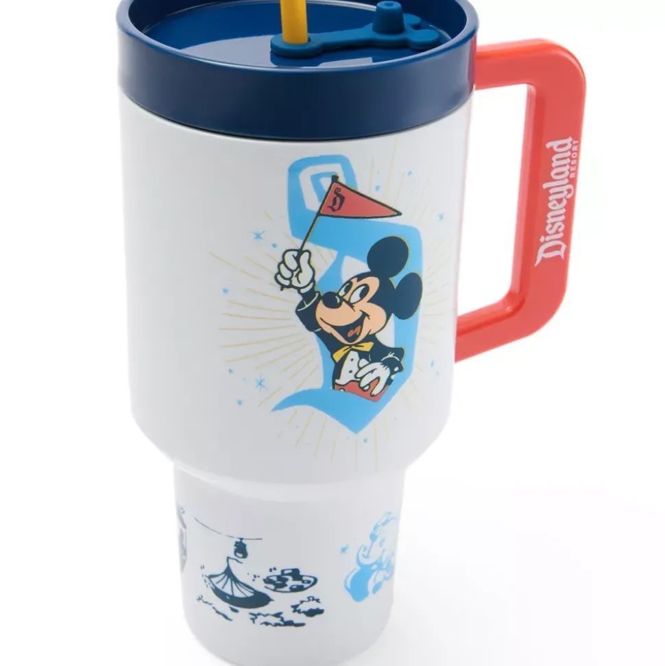 Gobelet avec paille Mickey Mouse et ses amis 70e anniversaire de Disneyland Resort