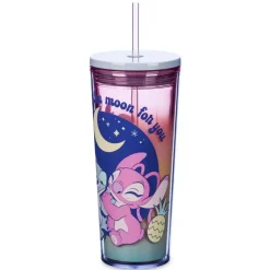 Gobelet Stitch et Angel avec paille, Lilo & Stitch