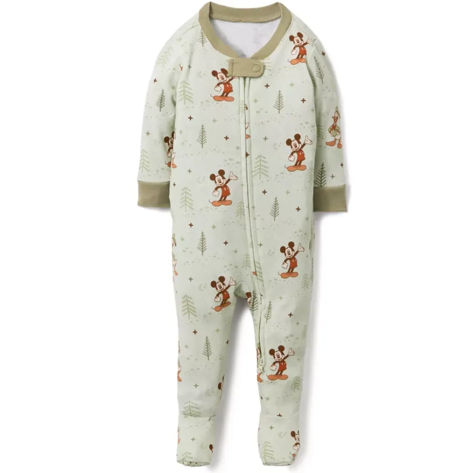 Grenouillère Mickey et Donald Duck en tissu extensible pour bébé