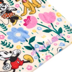 Jeté Mickey et ses amis en polaire à fleurs