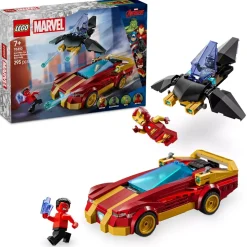 LEGO Marvel La voiture d’Iron Man et Black Panther contre Hulk rouge 76310