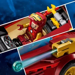 LEGO Marvel La voiture d’Iron Man et Black Panther contre Hulk rouge 76310