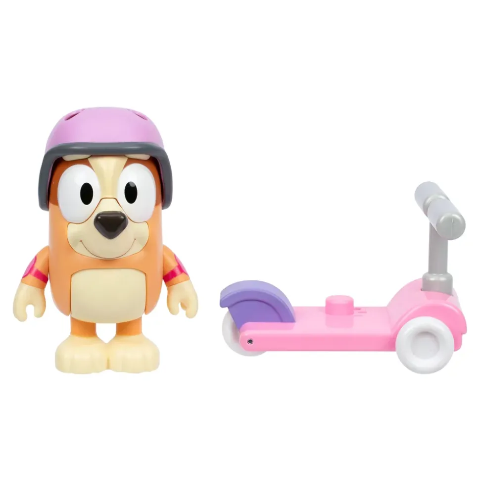 Moose Toys Figurine Bingo sur sa trottinette interactive, Bluey