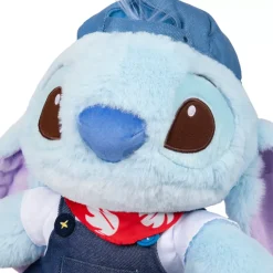 Peluche Stitch denim de taille moyenne, Lilo & Stitch, 33 cm