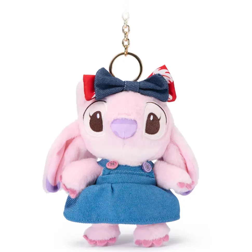 Porte-clés petite peluche Angel en denim, Lilo & Stitch, 14 cm