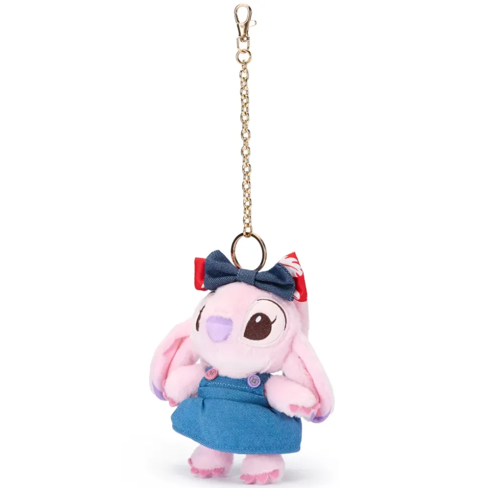 Porte-clés petite peluche Angel en denim, Lilo & Stitch, 14 cm