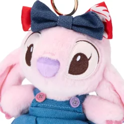 Porte-clés petite peluche Angel en denim, Lilo & Stitch, 14 cm