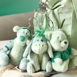 Porte-clés petite peluche Bourriquet verte, Winnie l'Ourson, 16 cm