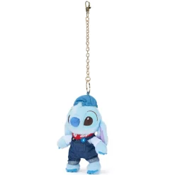 Porte-clés petite peluche Stitch en denim, Lilo & Stitch, 18 cm