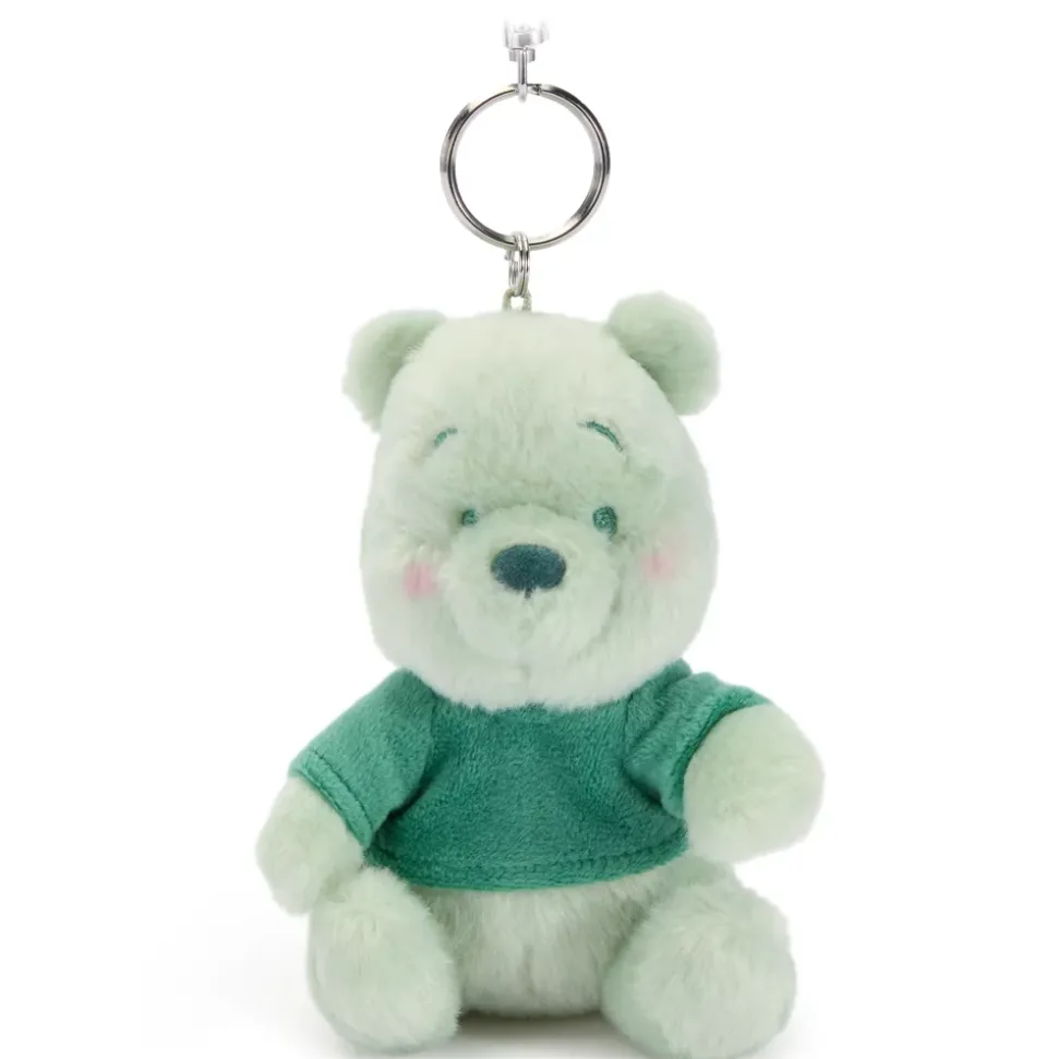 Porte-clés petite peluche Winnie l'Ourson verte, 18 cm