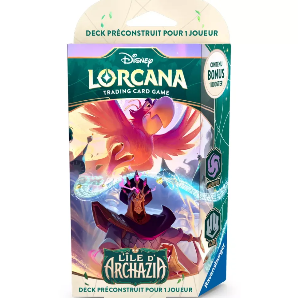 Ravensburger Deck de démarrage A, Améthyste et Acier, série nº 7, jeu de cartes à collectionner Disney Lorcana