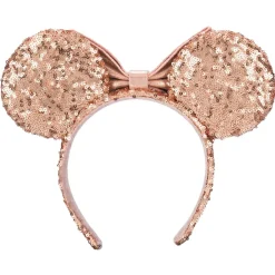 Serre-tête à oreilles à sequins roses et or Minnie pour adultes
