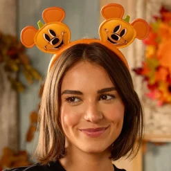 Serre-tête à oreilles Mickey citrouille Halloween pour adultes