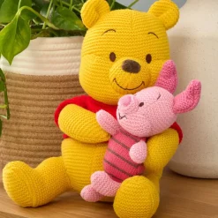 Spinmaster Peluche Winnie l'Ourson et Porcinet tricotée Disney GUND, 25,5 cm
