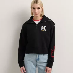 Sweat-shirt à demi-zip Disney x KARL LAGERFELD pour femmes