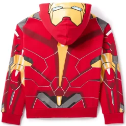 Sweat-shirt Iron Man à capuche et zip à l'avant pour enfants