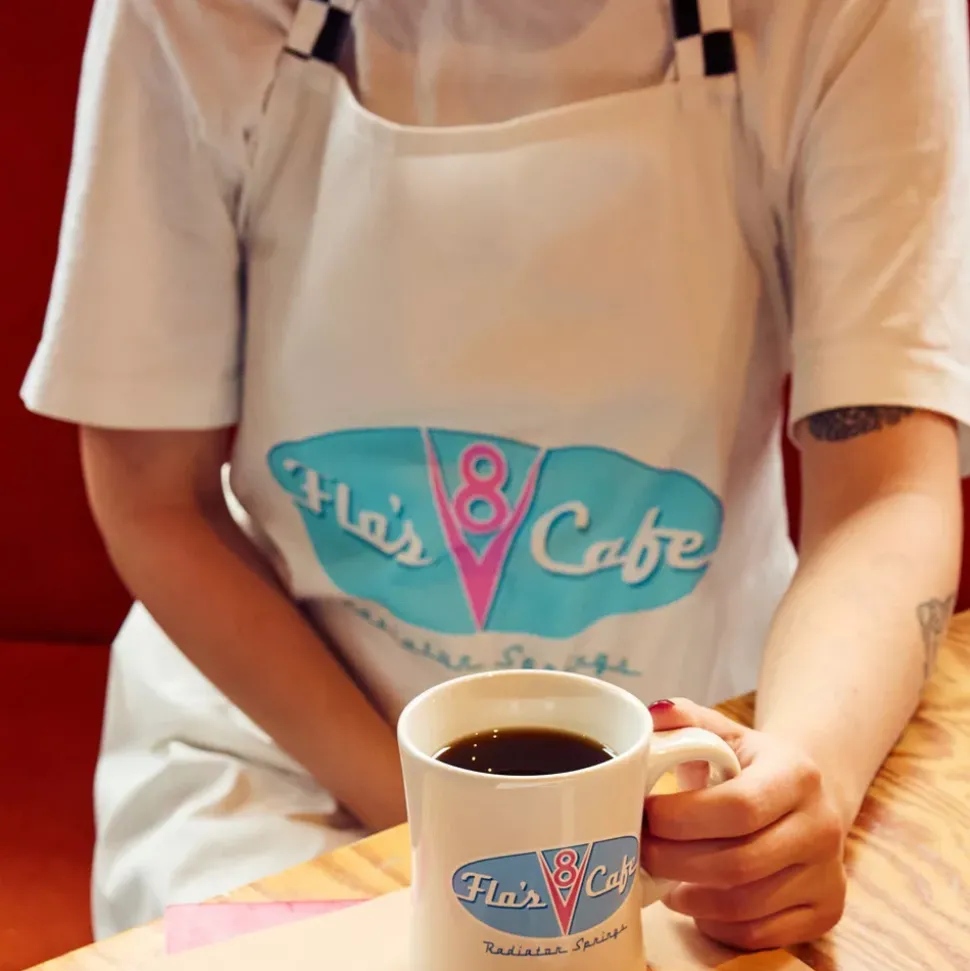 Tablier Café V8 de Flo pour adultes, Disney Pixar Cars