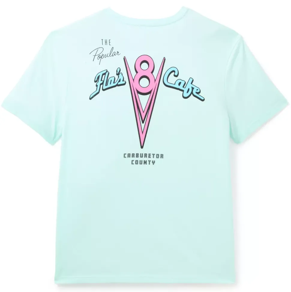 T-shirt Café V8 de Flo bleu pour adultes, Disney Pixar Cars