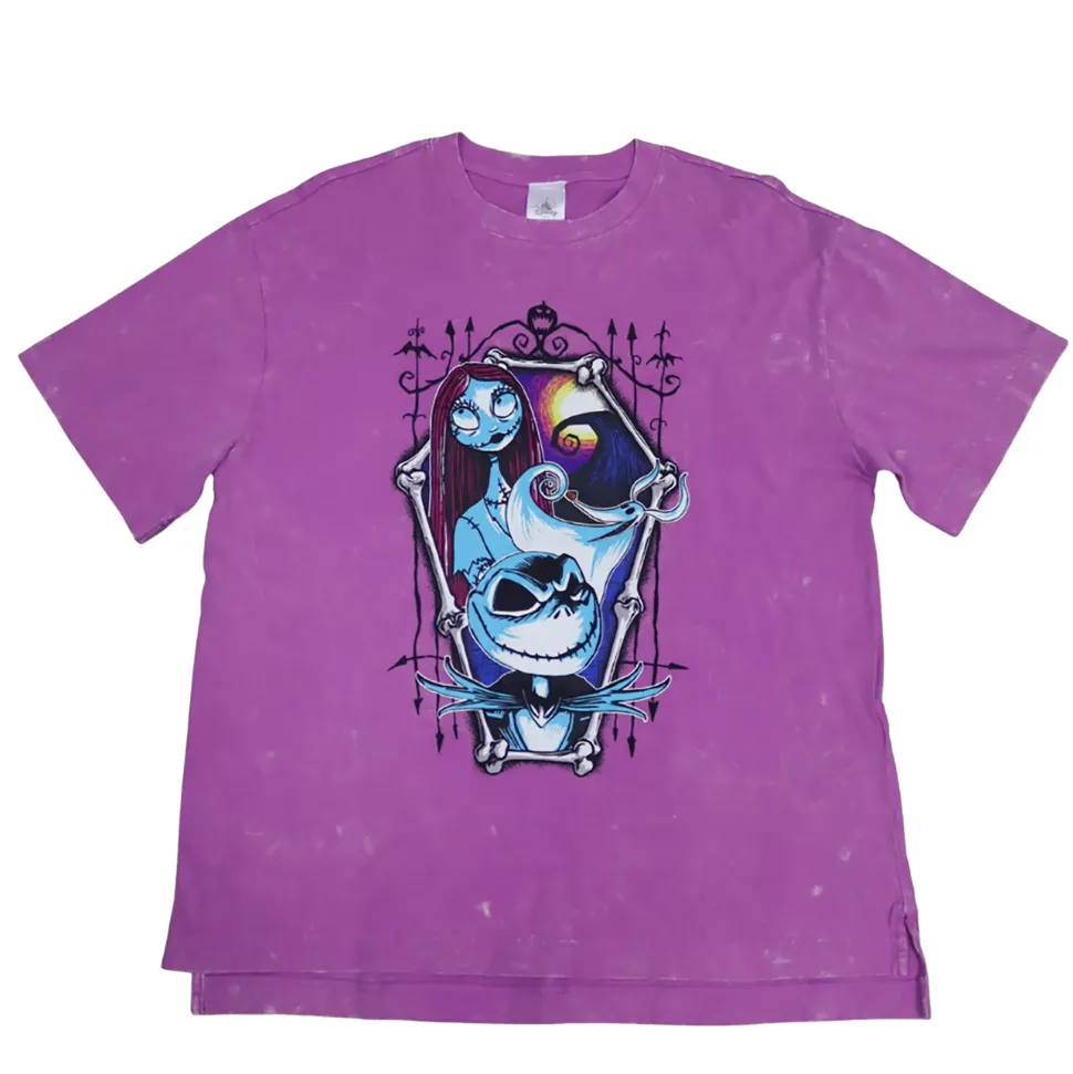 T-shirt Jack Skellington et Sally pour femmes, L'Étrange Noël de monsieur Jack de Tim Burton