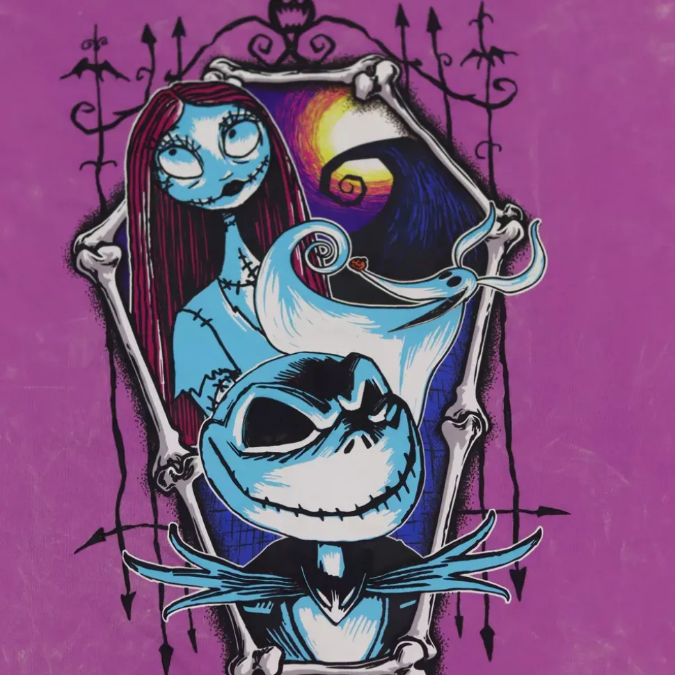 T-shirt Jack Skellington et Sally pour femmes, L'Étrange Noël de monsieur Jack de Tim Burton