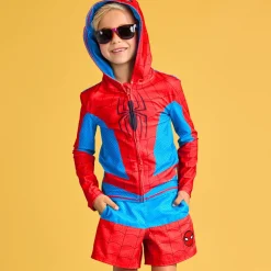 T-shirt Spider-Man à capuche avec protection solaire pour enfants