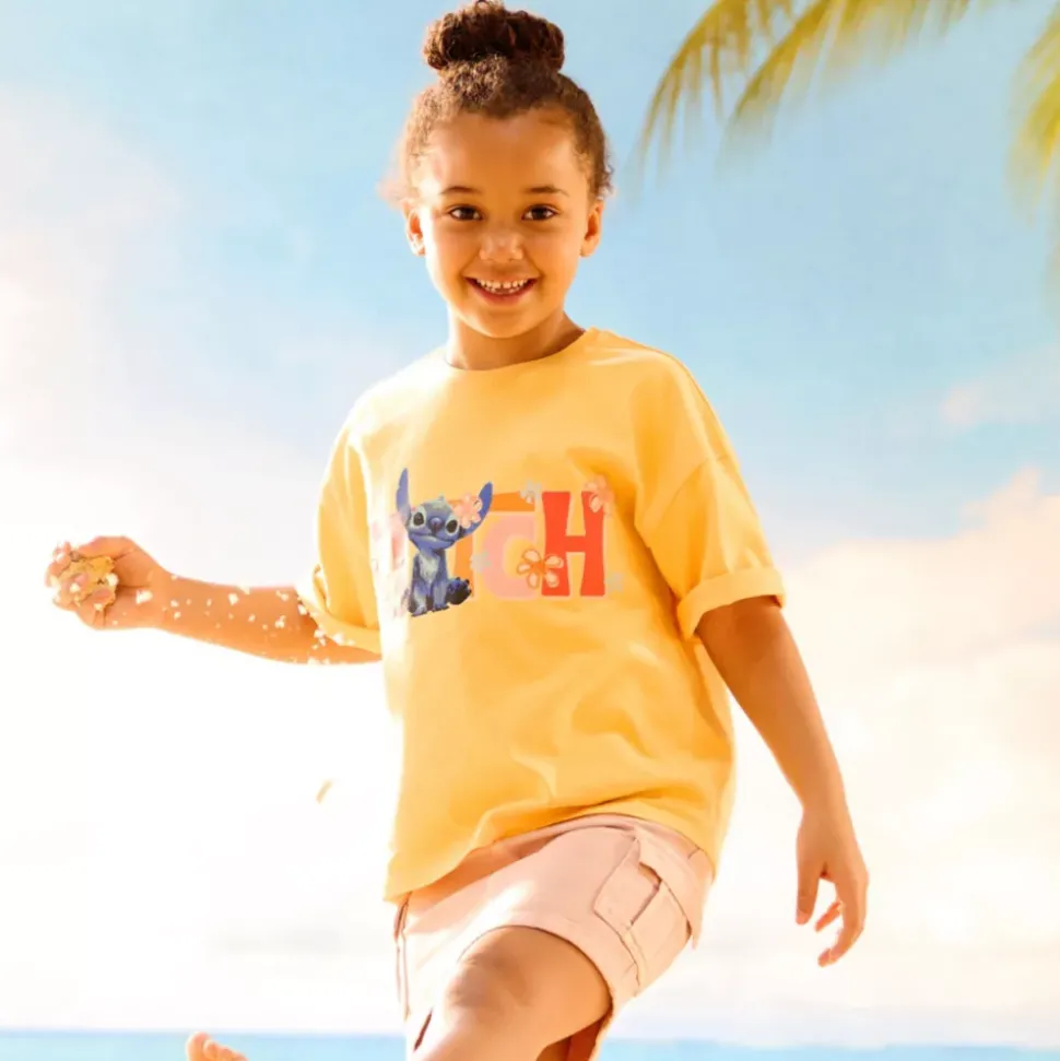 T-shirt Stitch jaune pour enfants, Lilo & Stitch